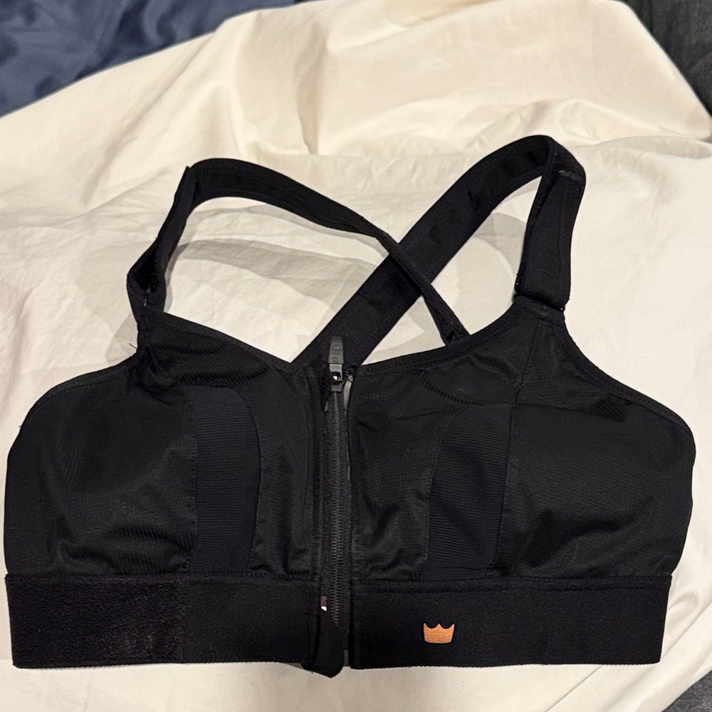 SHEFIT Black Front-Zip Ultimate Sports Bra 1LUXE